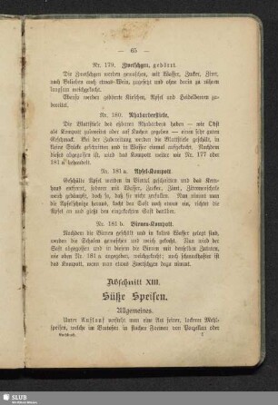 Abschnitt XIII. Süße Speisen