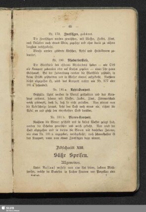 Abschnitt XIII. Süße Speisen