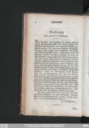 Vorbericht zur zweyten Auflage.