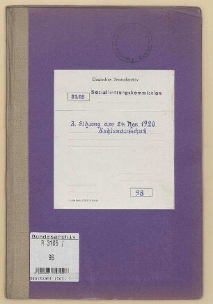 3. Sitzung am 24. Apr. 1920: Kohlenausschuss
