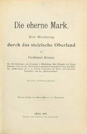 Die eherne Mark : eine Wanderung durch das steirische Oberland, 2