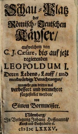 Schau-Platz der Römisch-Teutschen Kaiser