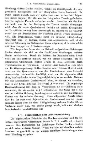 § 7. Geometrisches über Resolventenbildung.