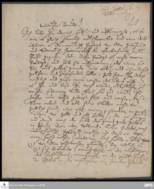 Brief von Johann Hieronymus Wiegleb an August Hermann Francke.