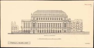 Stadthalle, Mülheim an der Ruhr: Seitenansicht