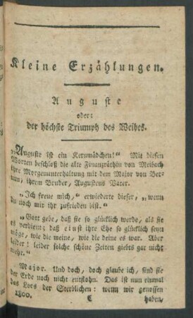 Kleine Erzählungen