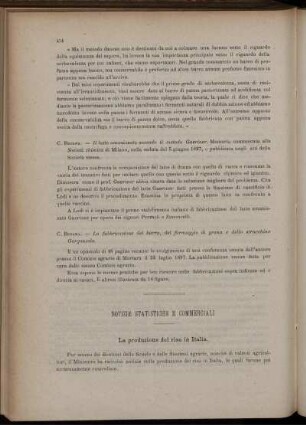 Notizie statistiche e commerciali.