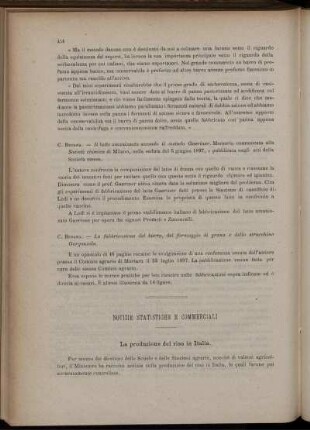 Notizie statistiche e commerciali.