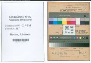 Entnazifizierung Johannes Becker , geb. 17.11.1898 (Oberassistent)