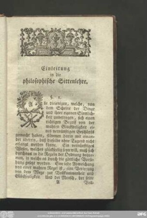 Einleitung in die philosophische Sittenlehre.