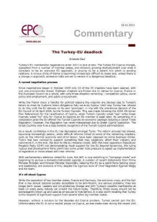 The Turkey-EU deadlock