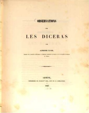 Observations sur les Diceras