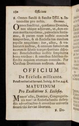 180-190, Officium de Eccles. militante.