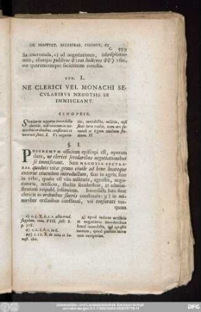 Tit. L. Ne Clerici Vel Monachi Secularibus Negotiis Se Immisceant.