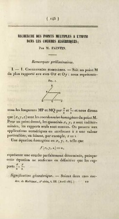Recherche des points multiples a l'infini dans les courbes algébriques.