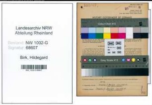 Entnazifizierung Hildegard Birk, geb. 08.03.1920 (Modistin)