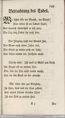 Betrachtung des Todes