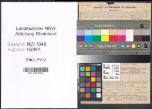 Entnazifizierung Fritz Stiel , geb. 18.11.1901 (Elektriker)