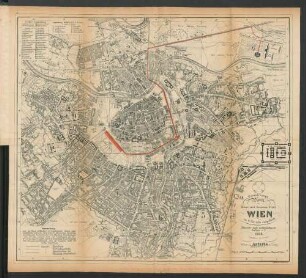 Orientierungsplan der Haupt- und Residenz-Stadt Wien in 9 Bezirke eingethielt Neueste und vollständigste Auflage v. J. 1868. (...)