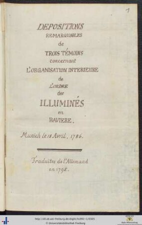 Depositions Remarquables de Trois Témoins.