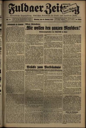 Ausgabe vom Montag, den 18. Januar 1937.
