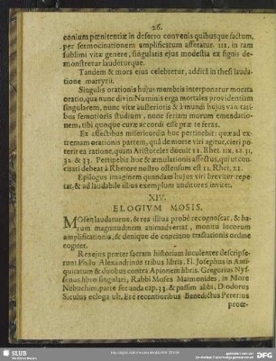 XIV. Elogium Mosis