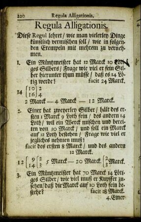Regula Alligationis.