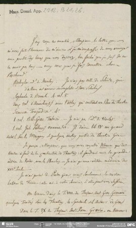 Eigenh. Brief von Guillaume Favre an August Wilhelm von Schlegel, Le Grange, 10.08.1808