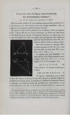 ÉTUDE SUR UNE NOUVELLE TRANSFORMATION.