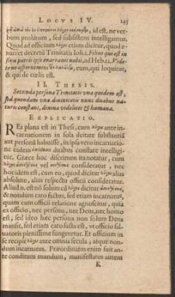 Locus IV. De Deo Filio. [Ende]