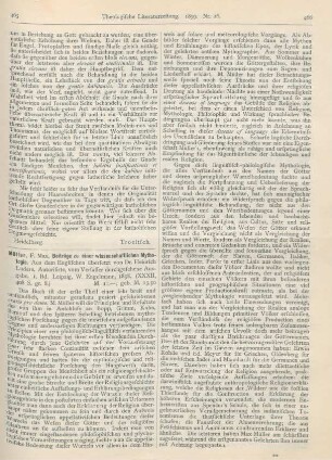 465-468 [Rezension] Müller, F. Max, Beiträge zu einer wissenschaftlichen Mythologie. 1. Band