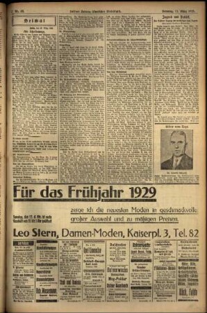Zweite Ausgabe vom Sonntag, den 17. März 1929.