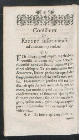 Consilium De Ratione informandi ad amicum quendam.