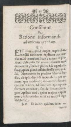 Consilium De Ratione informandi ad amicum quendam.