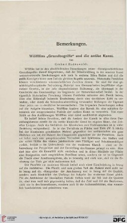 Wölfflins "Grundbegriffe" und die antike Kunst