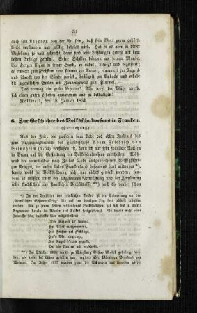 Zur Geschichte des Volksschulwesens in Franken : (Fortsetzung)