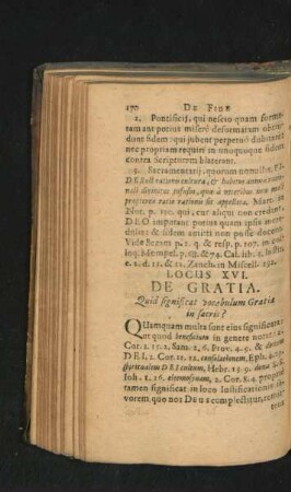 Locus XVI. De Gratia.