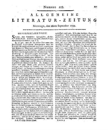 Liturgisches Archiv. Fach 1. Hrsg. v. J. H. Pratje. Stade: Friedrich 1785