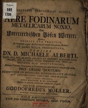 De aere fodinarum metallicarum noxio