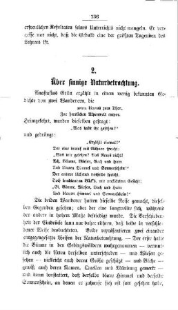 Über sinnige Naturbetrachtung