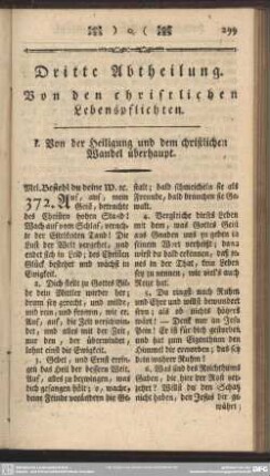 Dritte Abtheilung. Von den christlichen Lebenspflichten