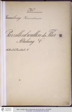 No. 16 Gemarkung Heusenstamm, Flur III, Abteilung CII