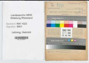Entnazifizierung Heinrich Lehning , geb. 19.02.1907 (Reichsbahnoberrat)
