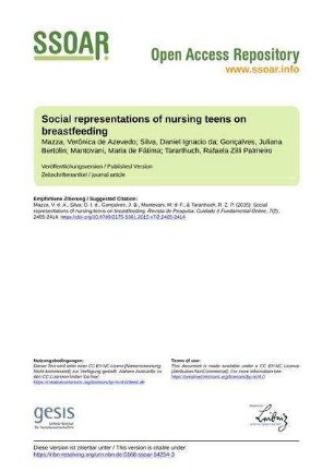 Social representations of nursing teens on breastfeeding