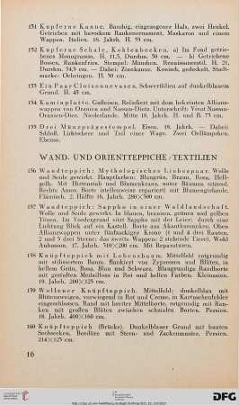 Wand- und Orientteppiche, Textilien (Nr. 156-167)