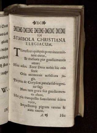 In Symbola Christiana Elegiacum