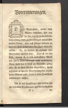 Vorerinnerungen.