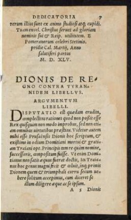 Argumentum Libelli.