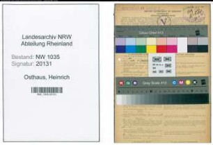 Entnazifizierung Heinrich Osthaus , geb. 15.09.1897 (Steiger)