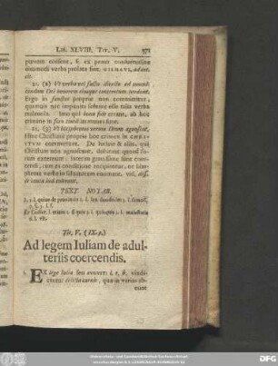 Tit. V. (IX. 9.) Ad legem Iuliam de adulteriis coercendis.